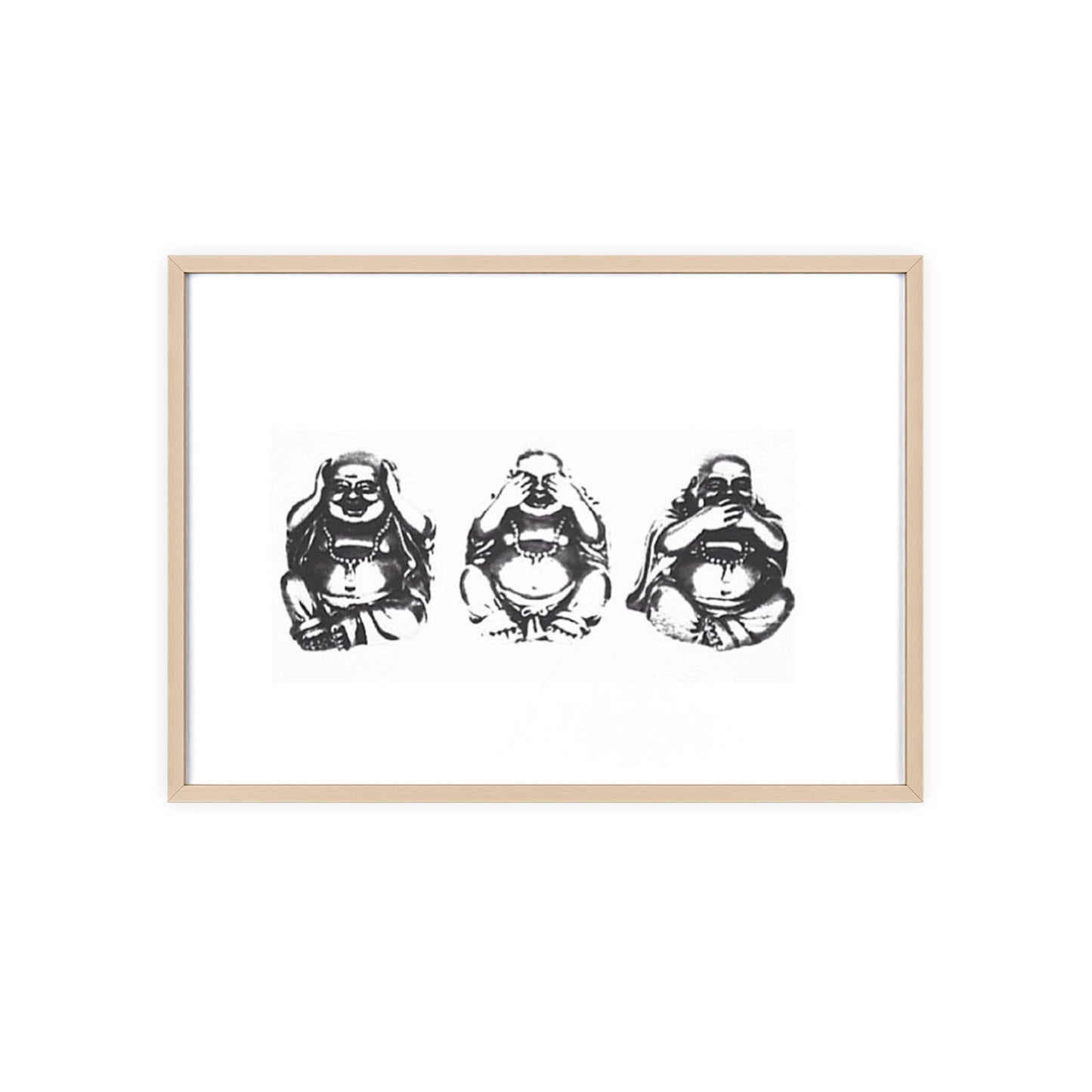 Hear See Speak No Evil Buddha - Framed Poster