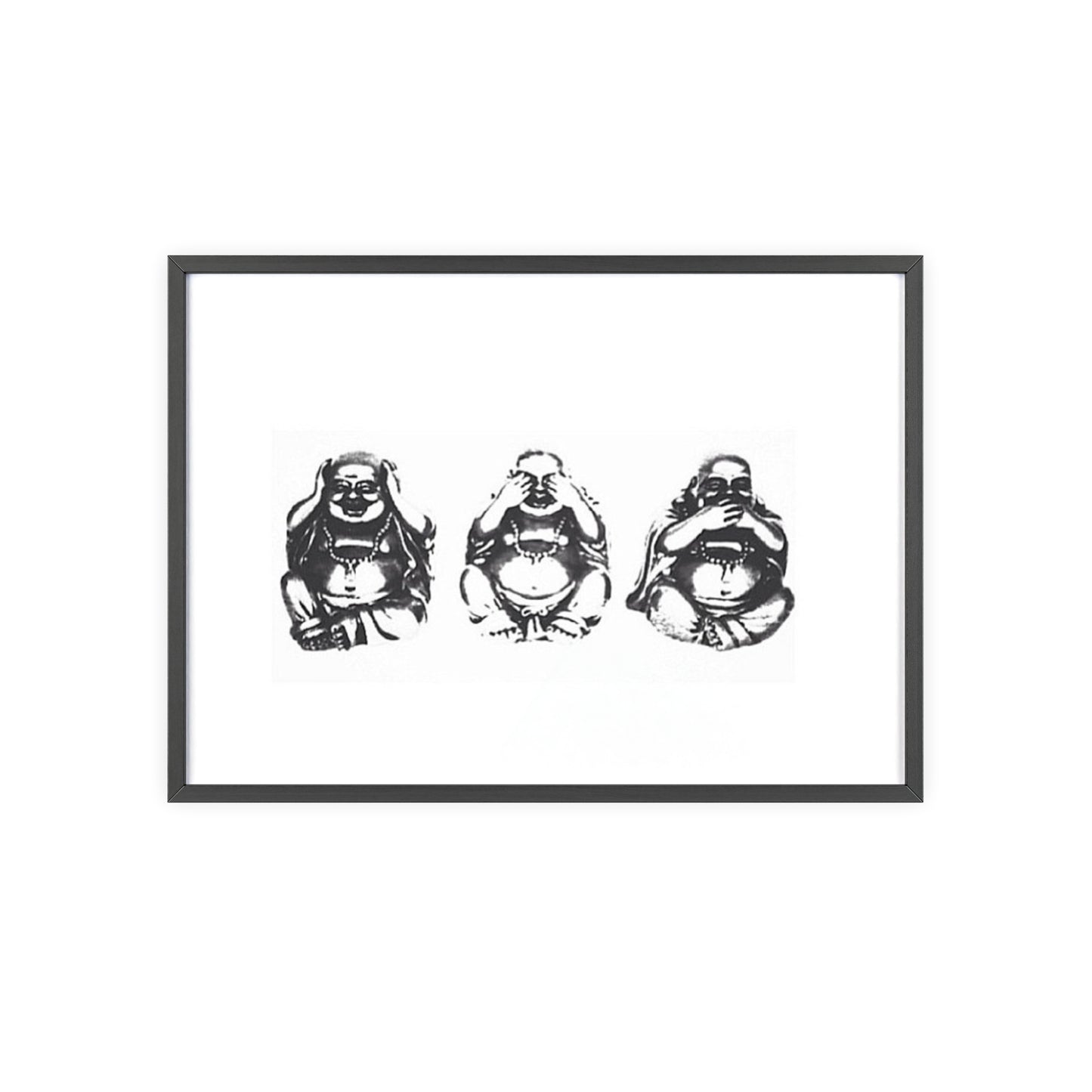 Hear See Speak No Evil Buddha - Framed Poster