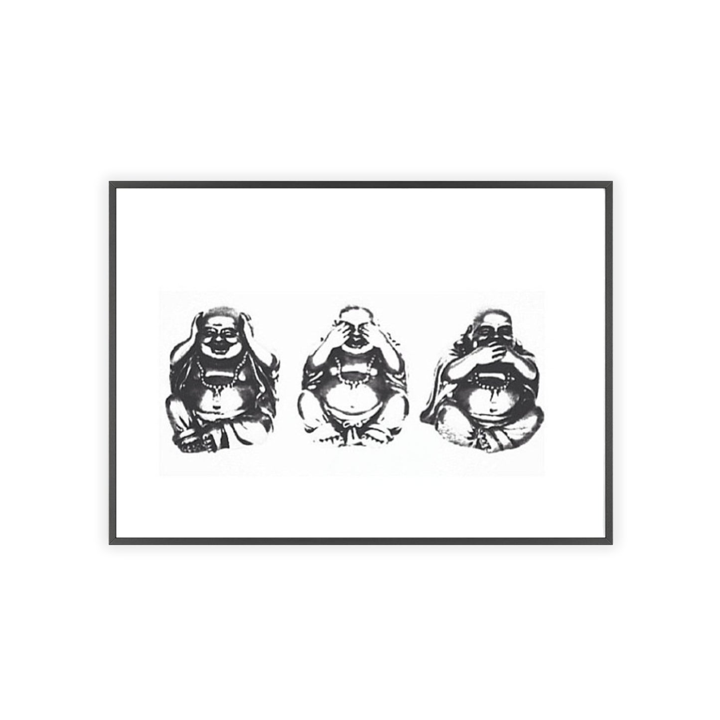 Hear See Speak No Evil Buddha - Framed Poster