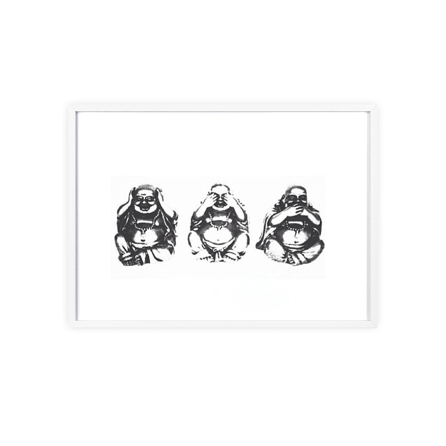 Hear See Speak No Evil Buddha - Framed Poster
