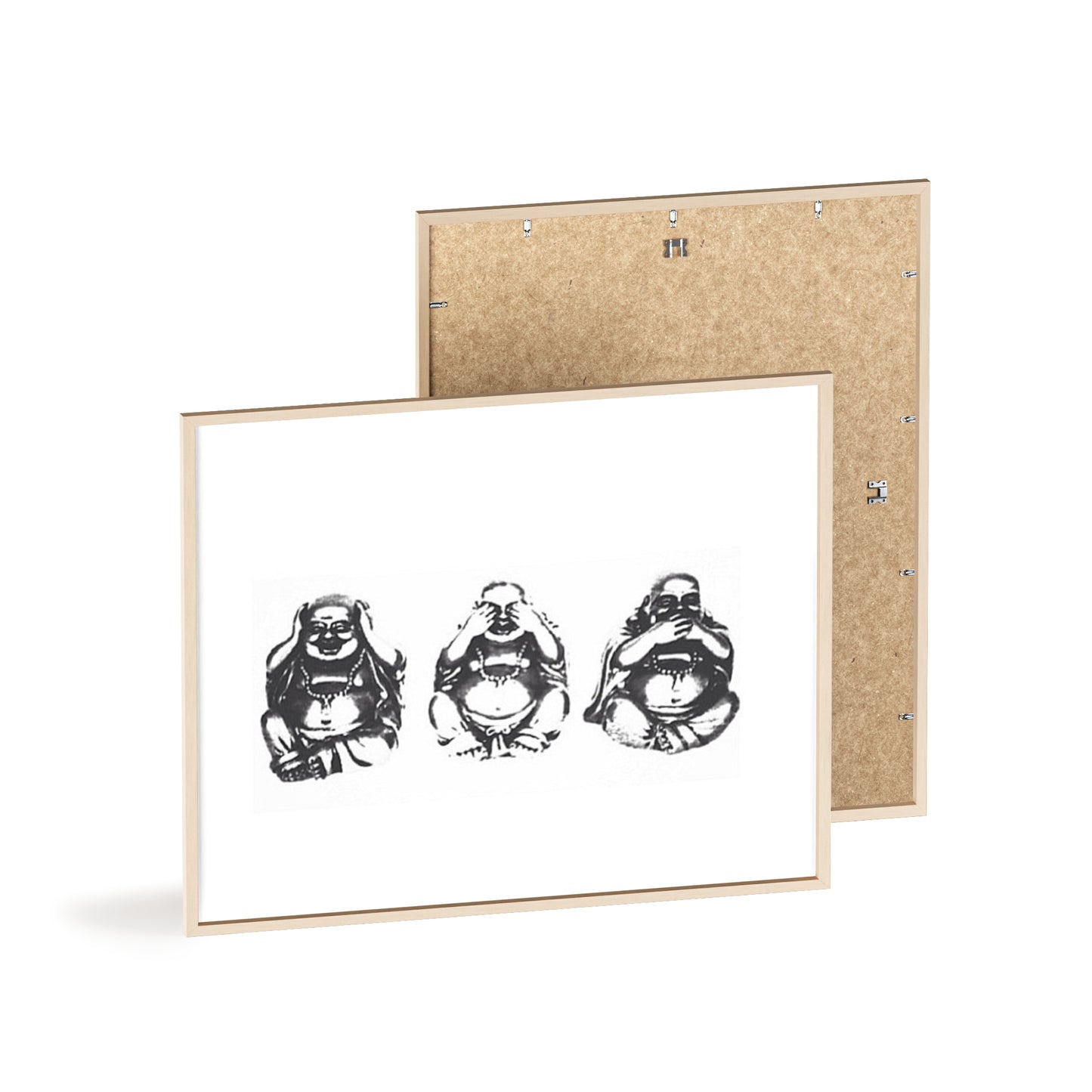 Hear See Speak No Evil Buddha - Framed Poster