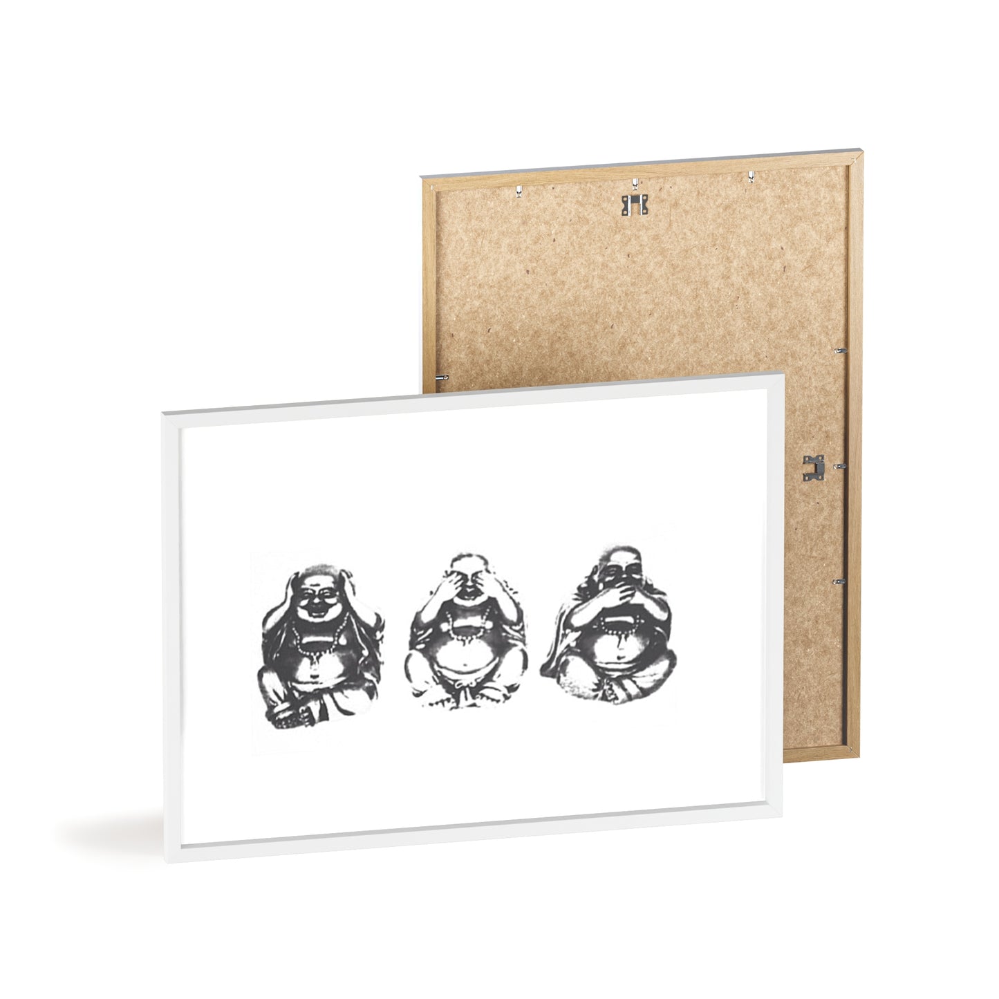 Hear See Speak No Evil Buddha - Framed Poster