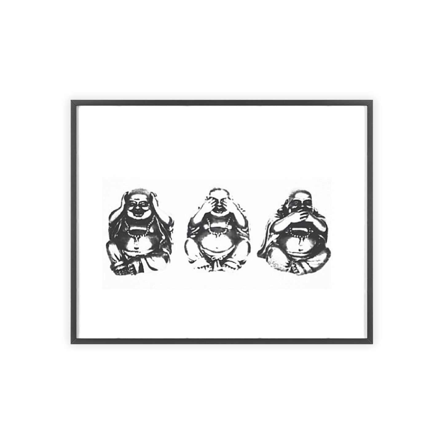 Hear See Speak No Evil Buddha - Framed Poster