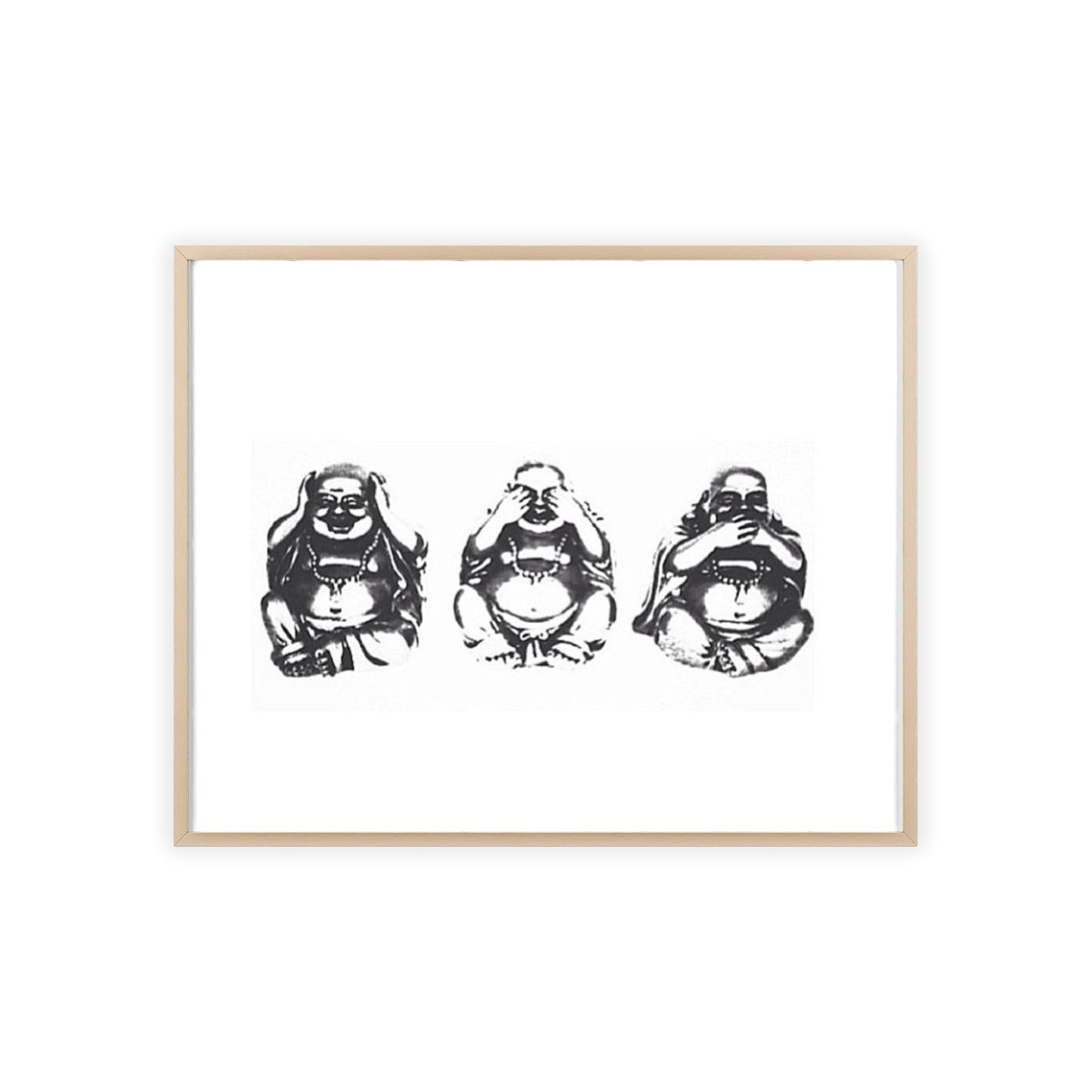 Hear See Speak No Evil Buddha - Framed Poster