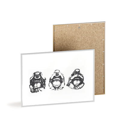 Hear See Speak No Evil Buddha - Framed Poster
