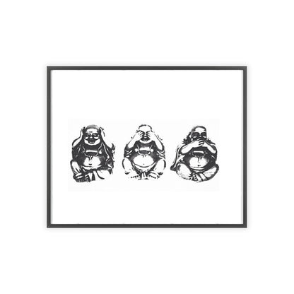 Hear See Speak No Evil Buddha - Framed Poster