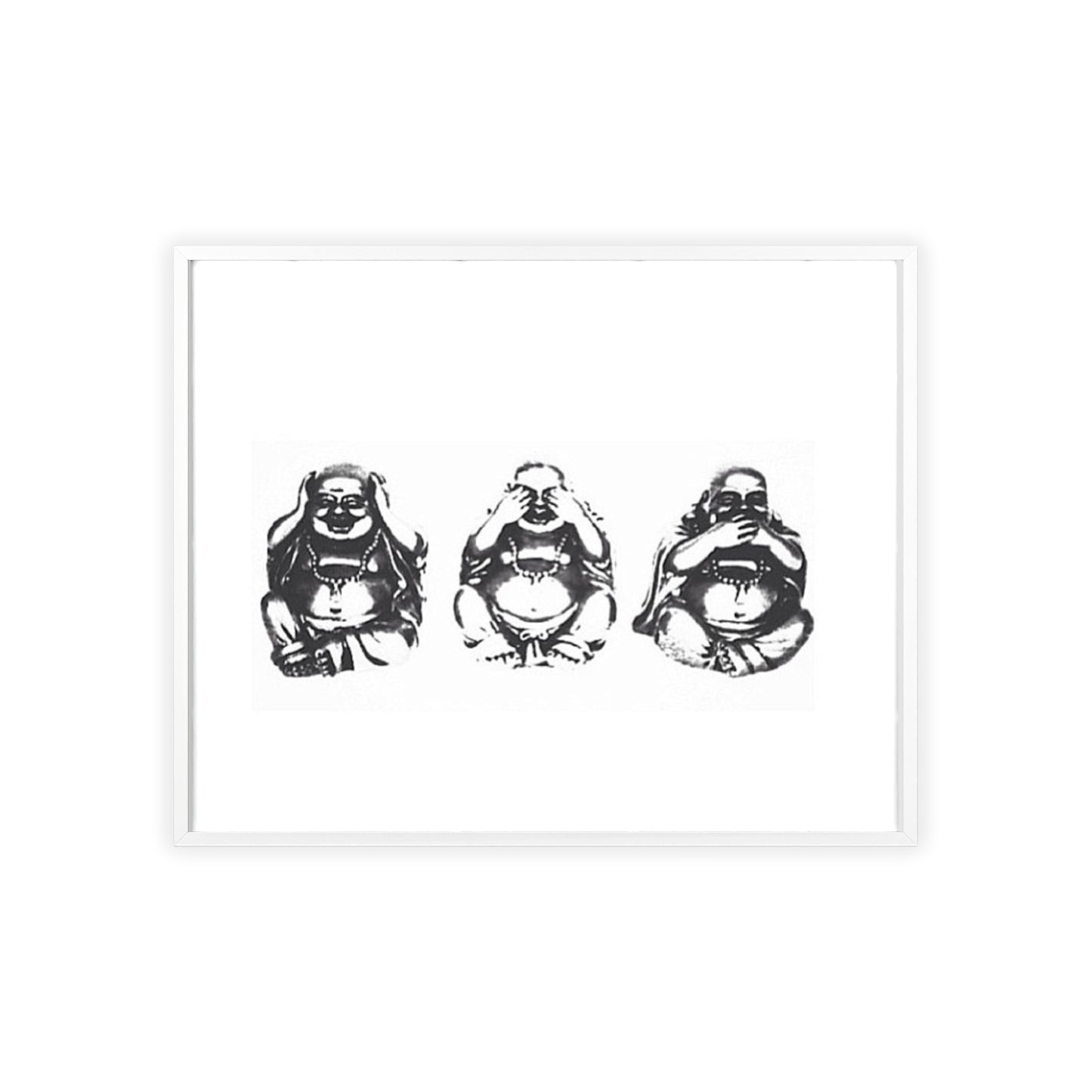 Hear See Speak No Evil Buddha - Framed Poster