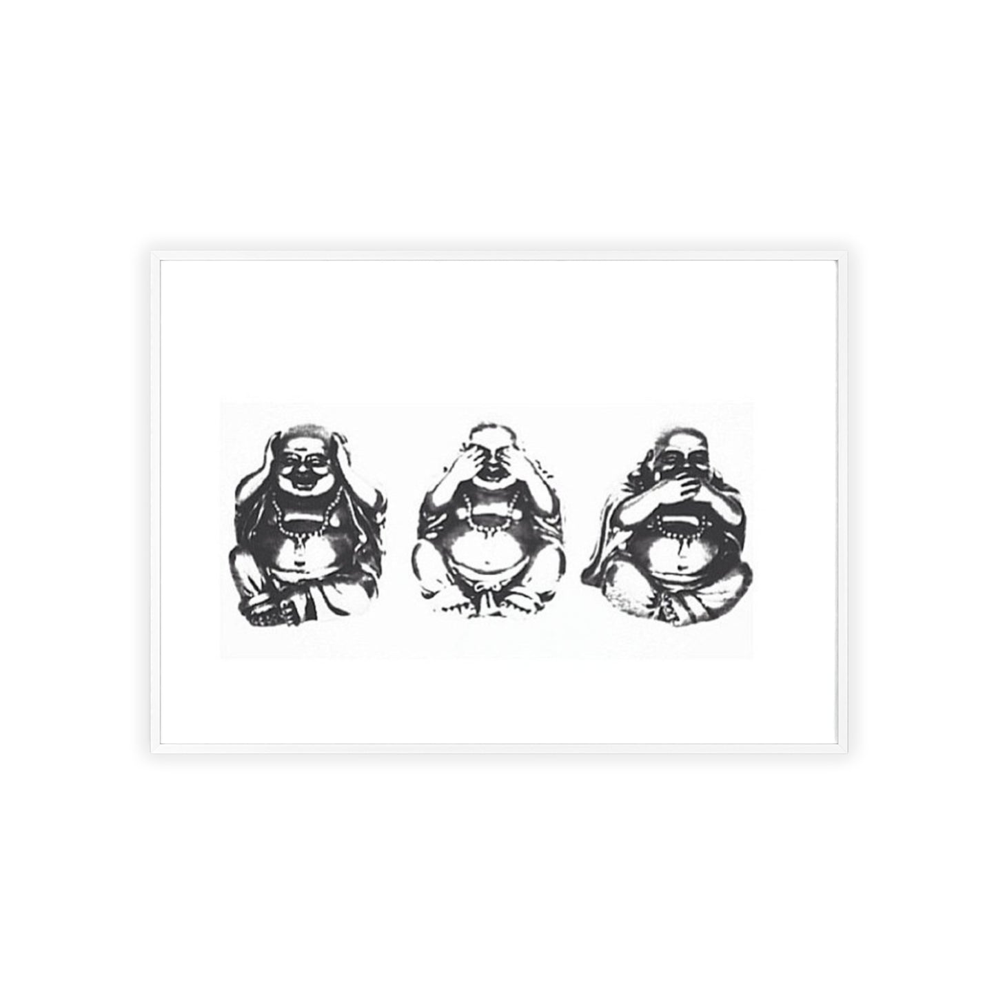 Hear See Speak No Evil Buddha - Framed Poster