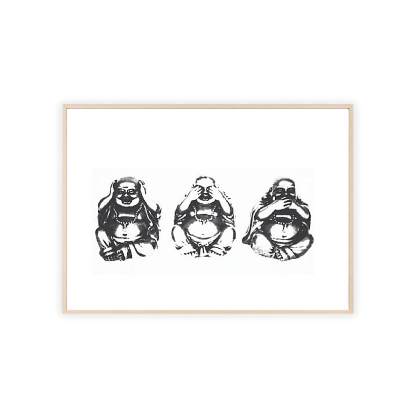 Hear See Speak No Evil Buddha - Framed Poster